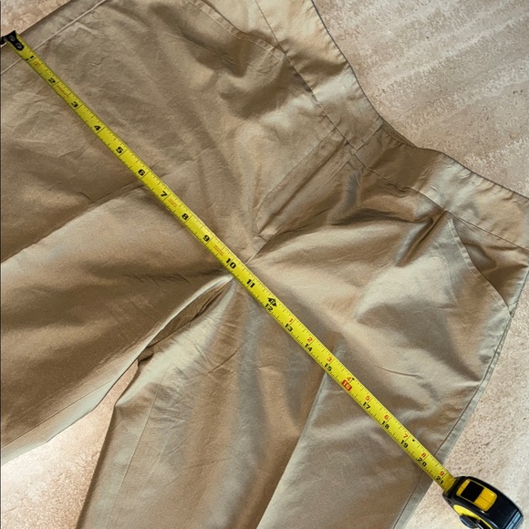 TALBOTS slacks, gold, silk blend, side zip, ankle slit, front pockets. 8 EUC - Picture 16 of 17